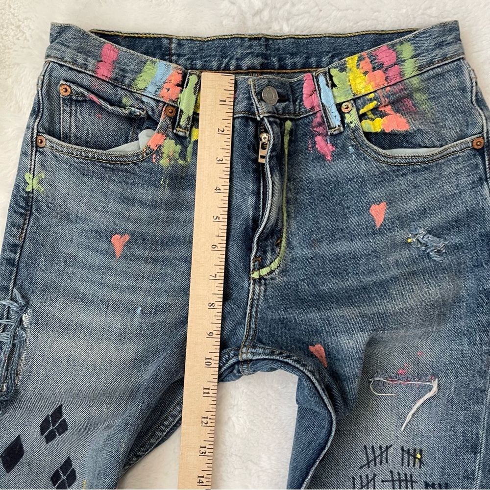 LEVI’S 511 straight leg distressed jeans denim - Picture 14 of 15